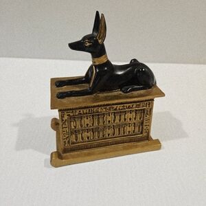 Summit Collection Laying Anubis Egyptian God Statue Figurine Black Gold